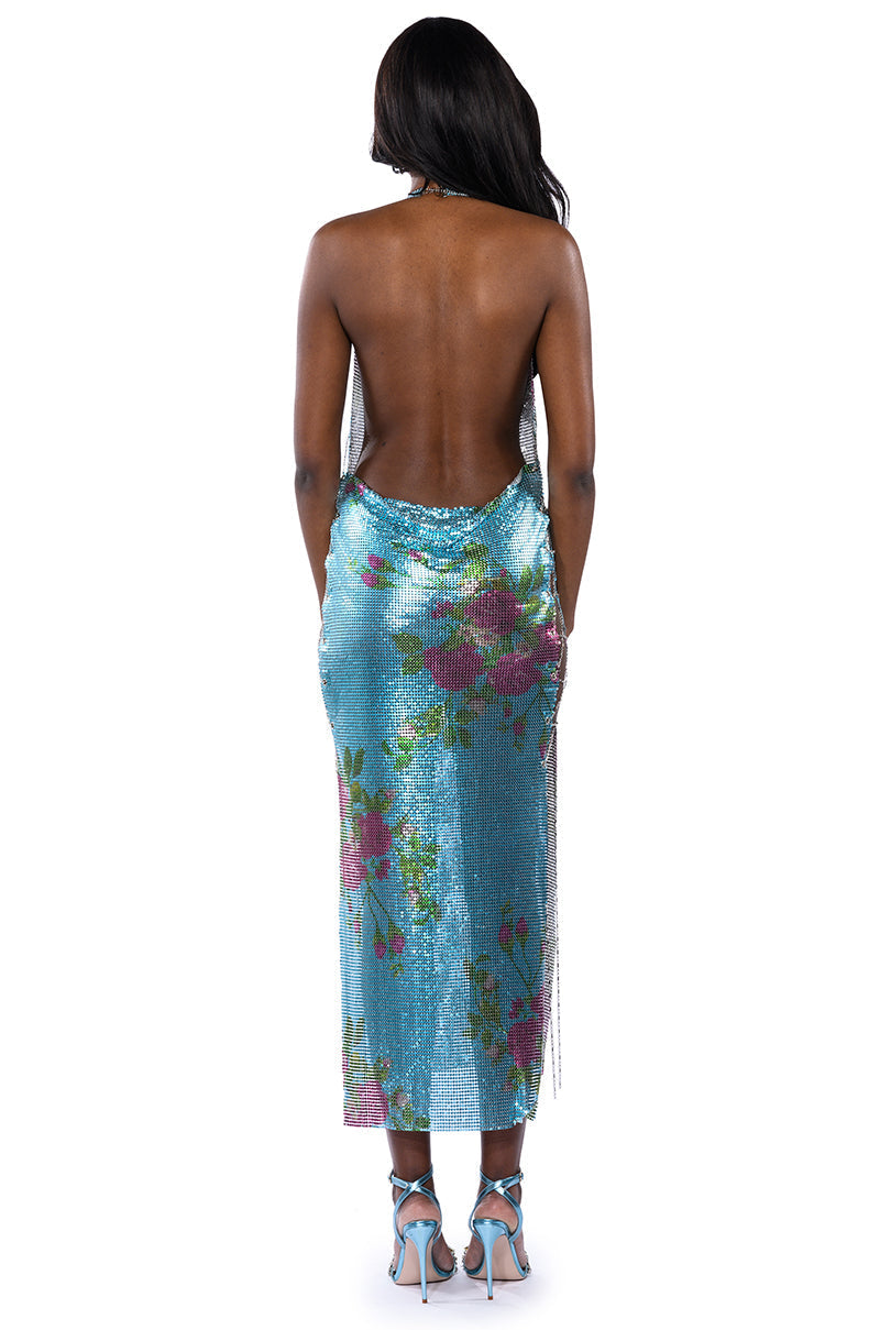 DAYDREAM LIGHT BLUE FLORAL MAXI DRESS