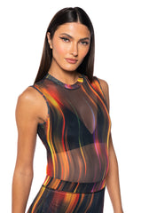 ELECTRIC FEVER MOCK NECK BODYSUIT