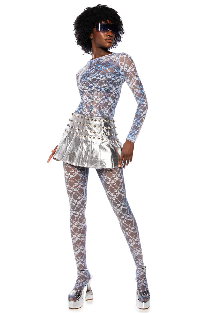 FADED DENIM MESH SET