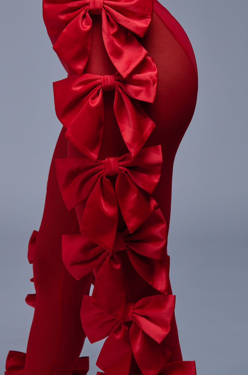 FEELING CUTE BOW LEGGING IN RED