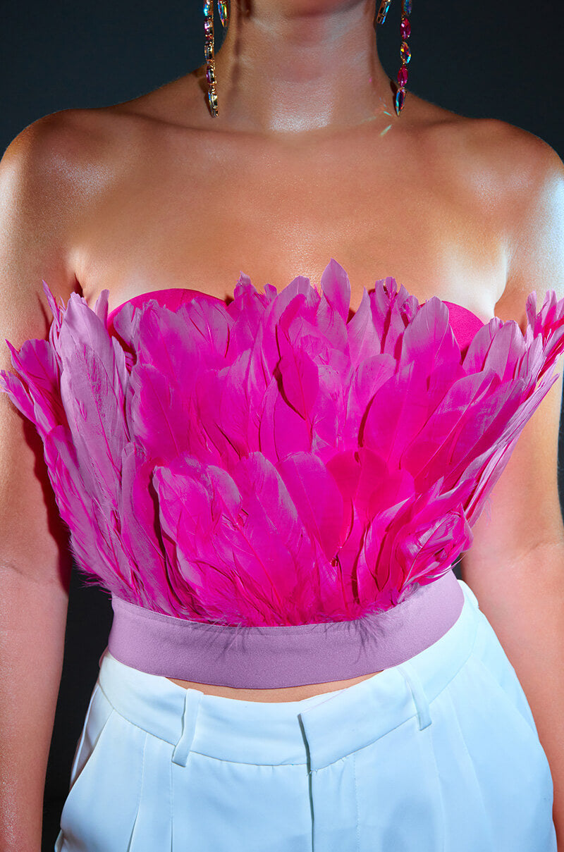FLY AWAY FEATHER TUBE TOP