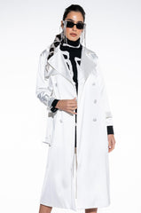 FOXY WHITE SATIN TRENCH