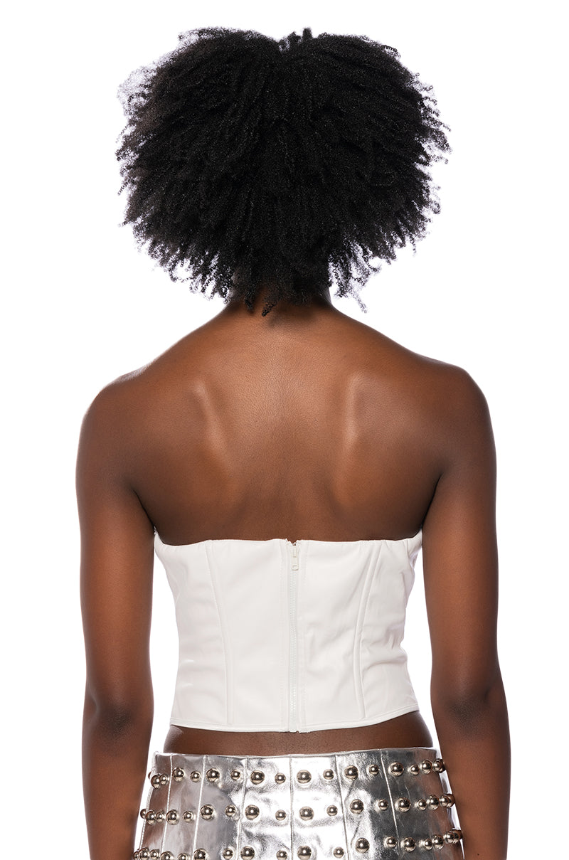 FREE SPIRIT STRUCTURED CORSET TOP IN WHITE