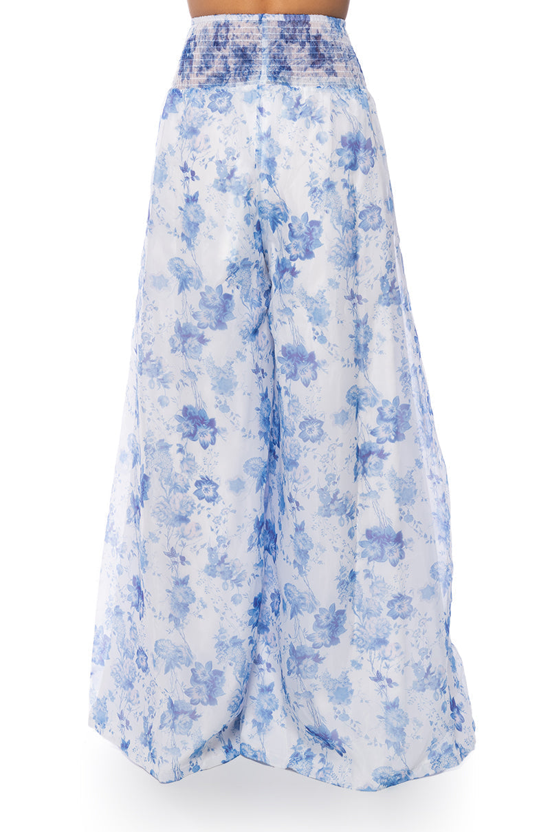 GARDENIA SATIN PALAZZO PANT