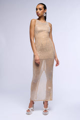 GLITZ AND GLAM RHINESTONE MESH MAXI DRESS