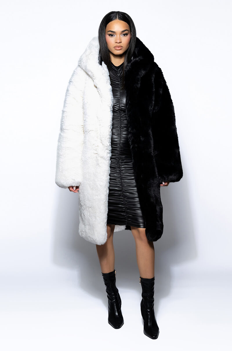 HALF HALF BDUBS FAUX FUR COAT