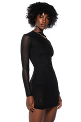 HARPER LONG SLEEVE MESH MINI DRESS