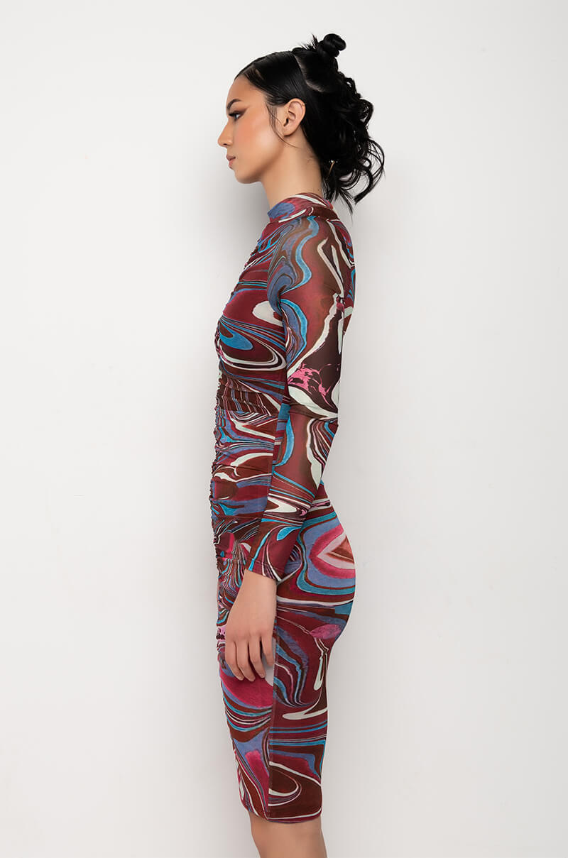HEARD ABOUT ME MESH MIDI DRESS
