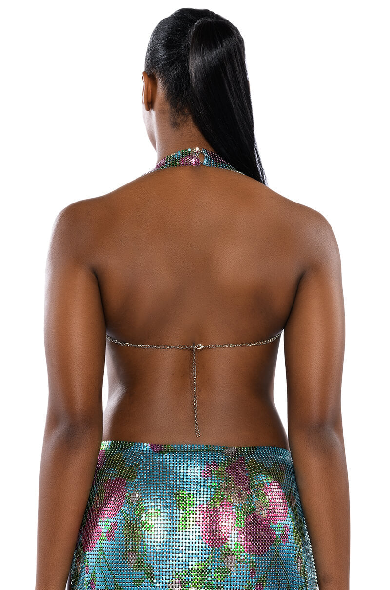 FLORAL CHAINMAIL HALTER SET