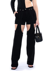 ITS A VIBE DENIM SHORT AND CHAPS JEAN