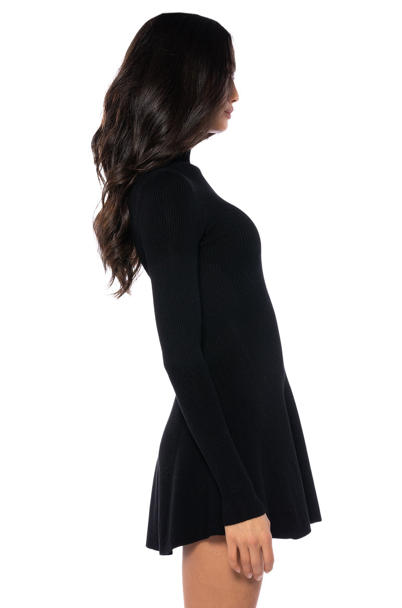 JACIE MOCK COLLAR KNIT MINI DRESS