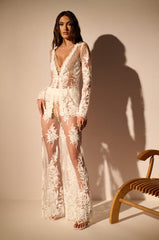 KAI LACE TROUSER IN WHITE