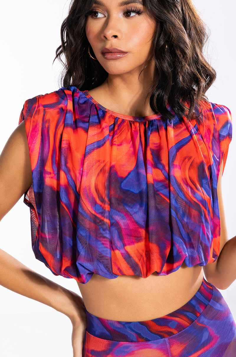 LILA MESH PATTERNED TOP AND LEGGING SET