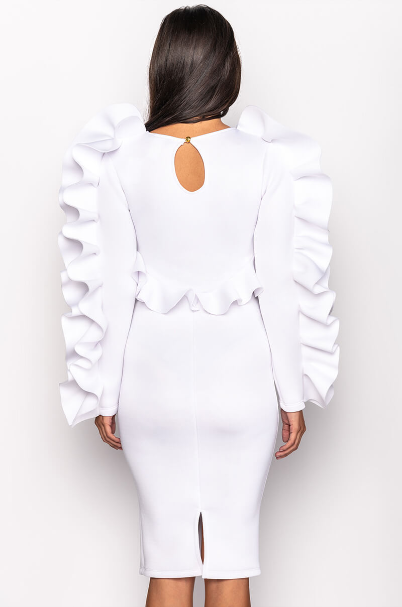 LOOK MY WAY SCUBA MIDI DRESS