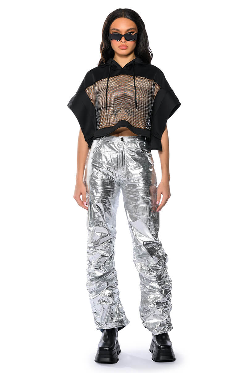 MIDNIGHT CALLS CROPPED HOODIE