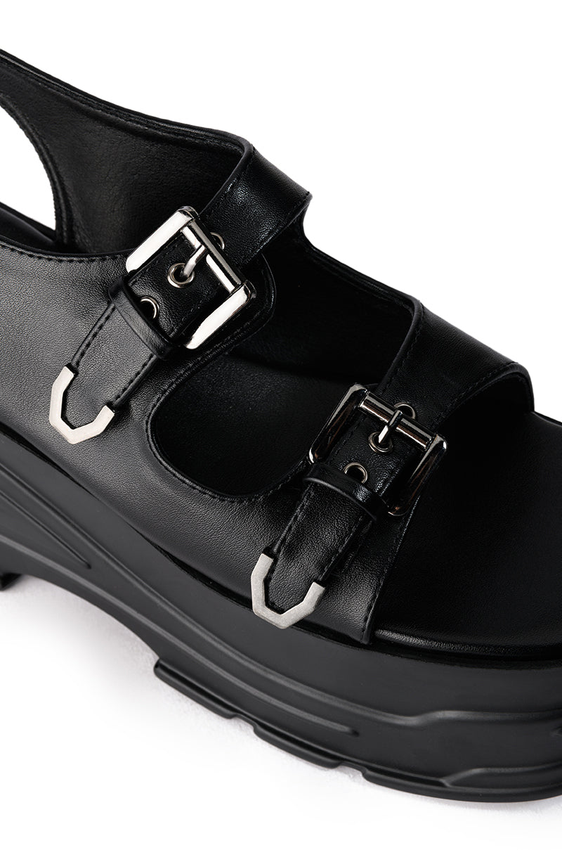 MONSTER JAM FLATFORM SANDAL IN BLACK