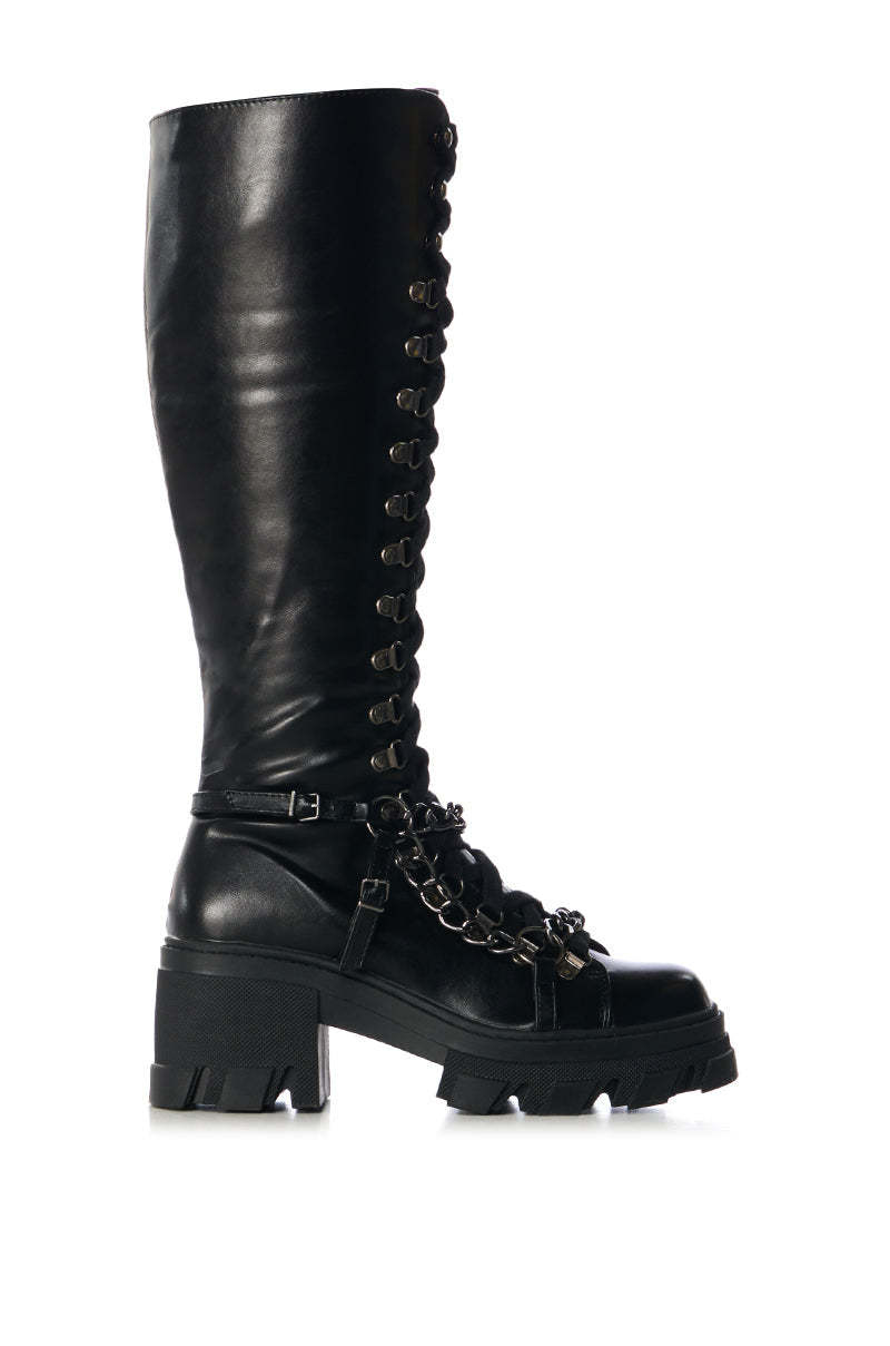 MORGAN BLACK LACE UP BOOT