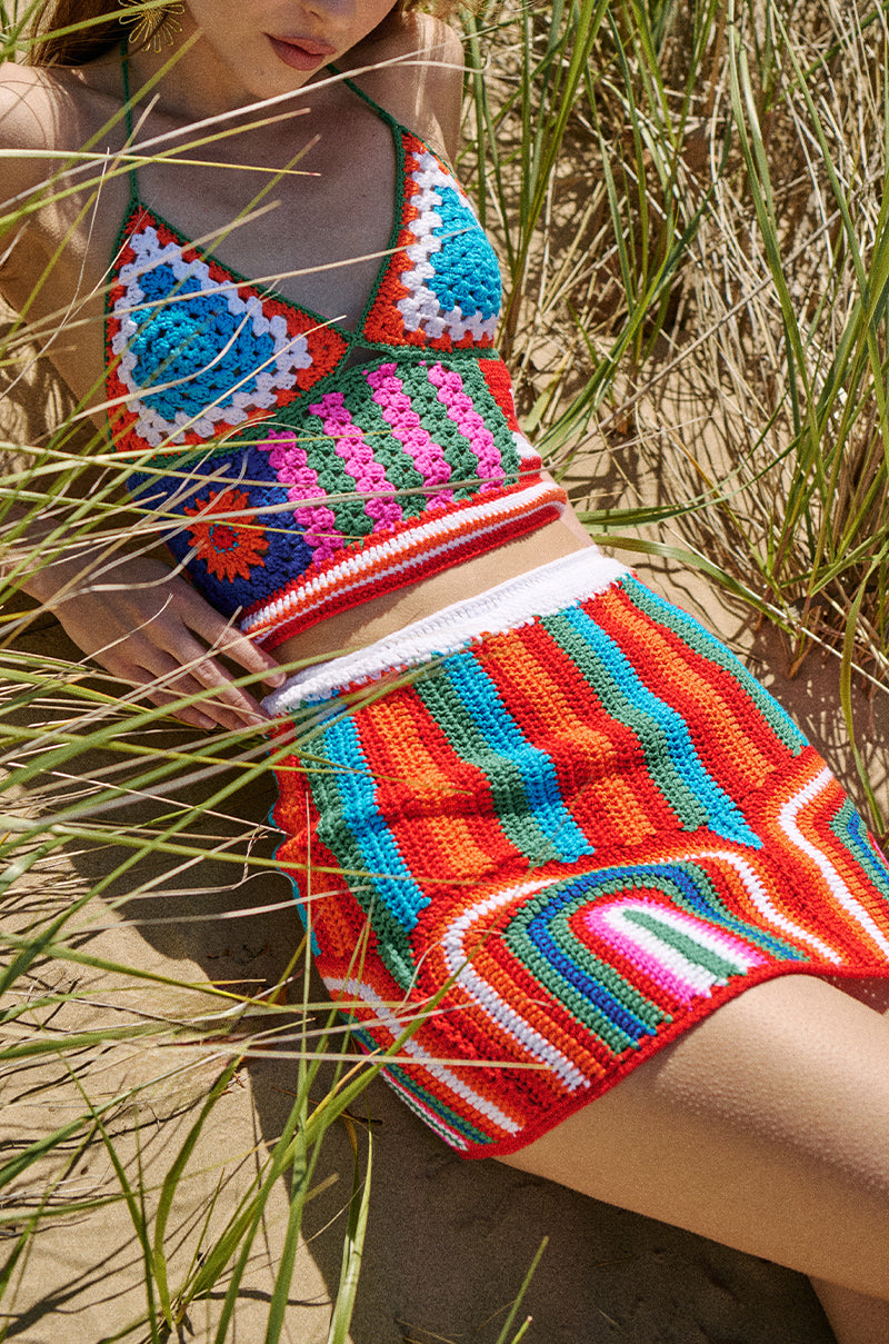 NEAR THE REEF CROCHET MINI SKIRT
