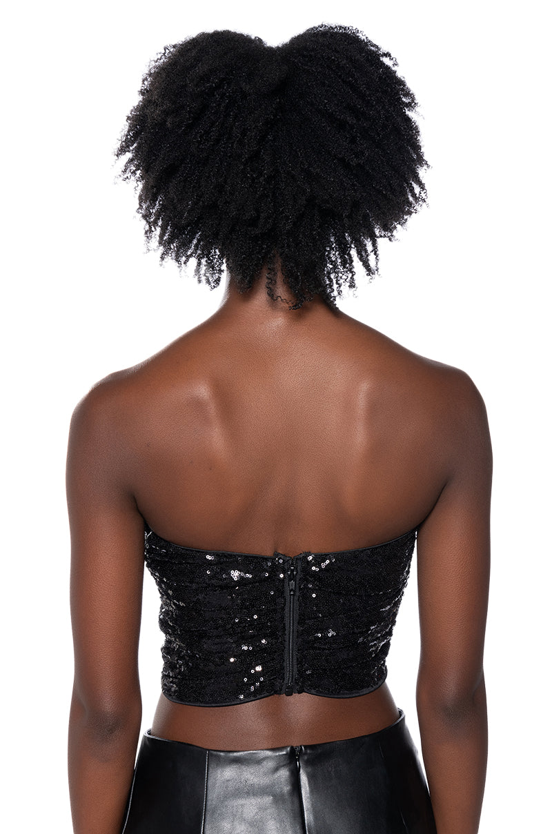 NIGHT OUT SEQUIN CORSET TOP