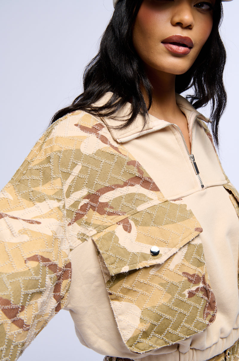 ON DUTY LONG SLEEVE CAMO PRINT SWEATSHIRT