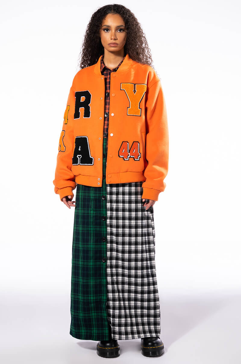 ORANGE YOU HAPPY VARSITY BOMBER