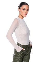 PAXTON SEXY DOUBLE MESH LONG SLEEVE BODYSUIT