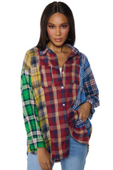 PIECE IT TOGETHER PLAID BUTTONDOWN