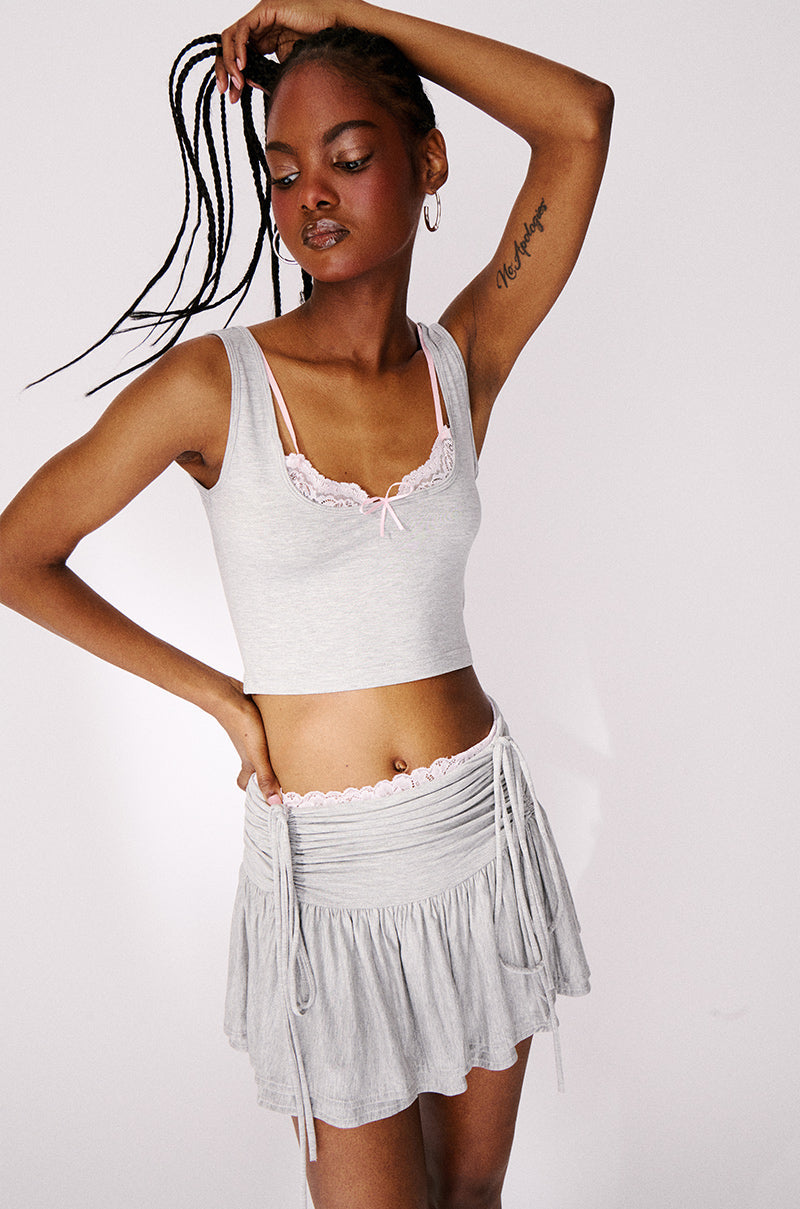 PLAY NICE LACE DETAILED TANK