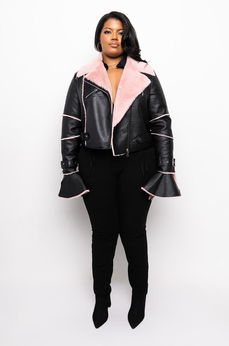 PLUS AZALEA WANG BONDED BELL SLEEVE MOTO