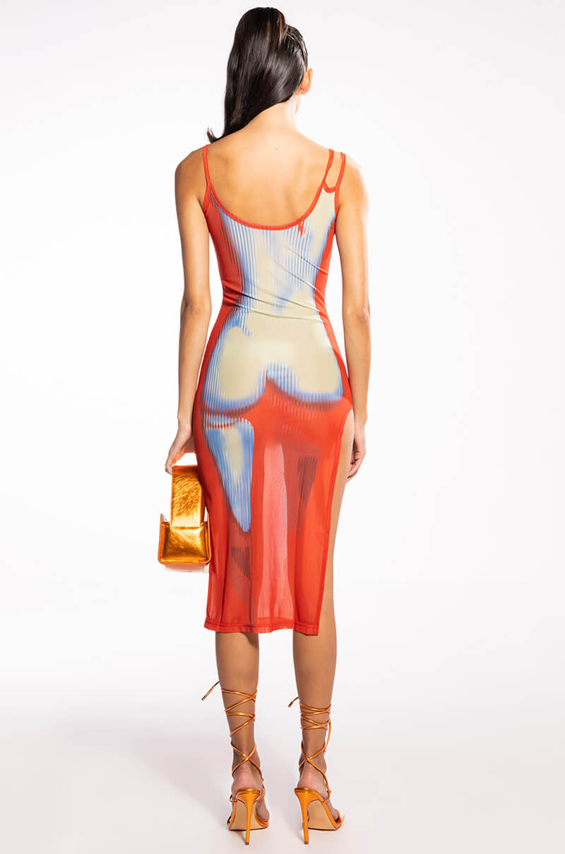 ROCK YOUR BODY FITTED MIDI DRESS
