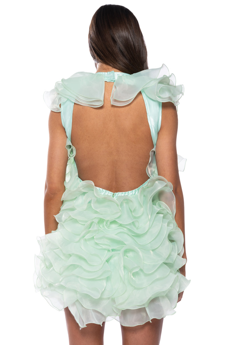 RAOLA ULTRA RUFFLED SLEEVELESS DRESS